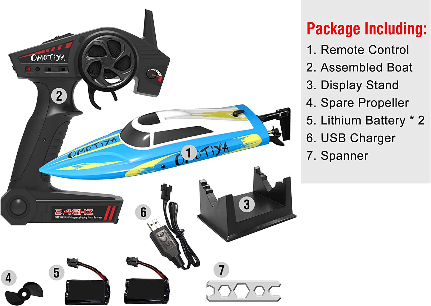 OMOTIYA Remote Control Boat for 8-12 Boys and Girls