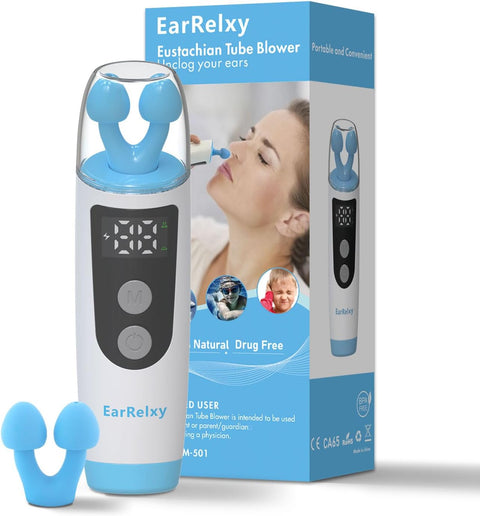 Eustachian Tube Unclogger, Ear Pressure Relief Device Pop Blocked Ears Safely & Naturally, Ear Popper Relieve Ear Pressure, Eustachian Tube Exerciser for Air Travel, Diving, Swimming