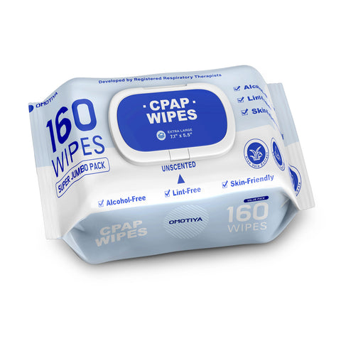 CPAP Mask Wipes, 160 Count Super Jumbo Pack, FSA/HSA Eligible, Extra Large & Moist, Unscented, Lint Free, Alcohol Free, Cleansing-Safe, Cleaning Wipes for Mask, CPAP Machine & Supplies, 1-Pack
