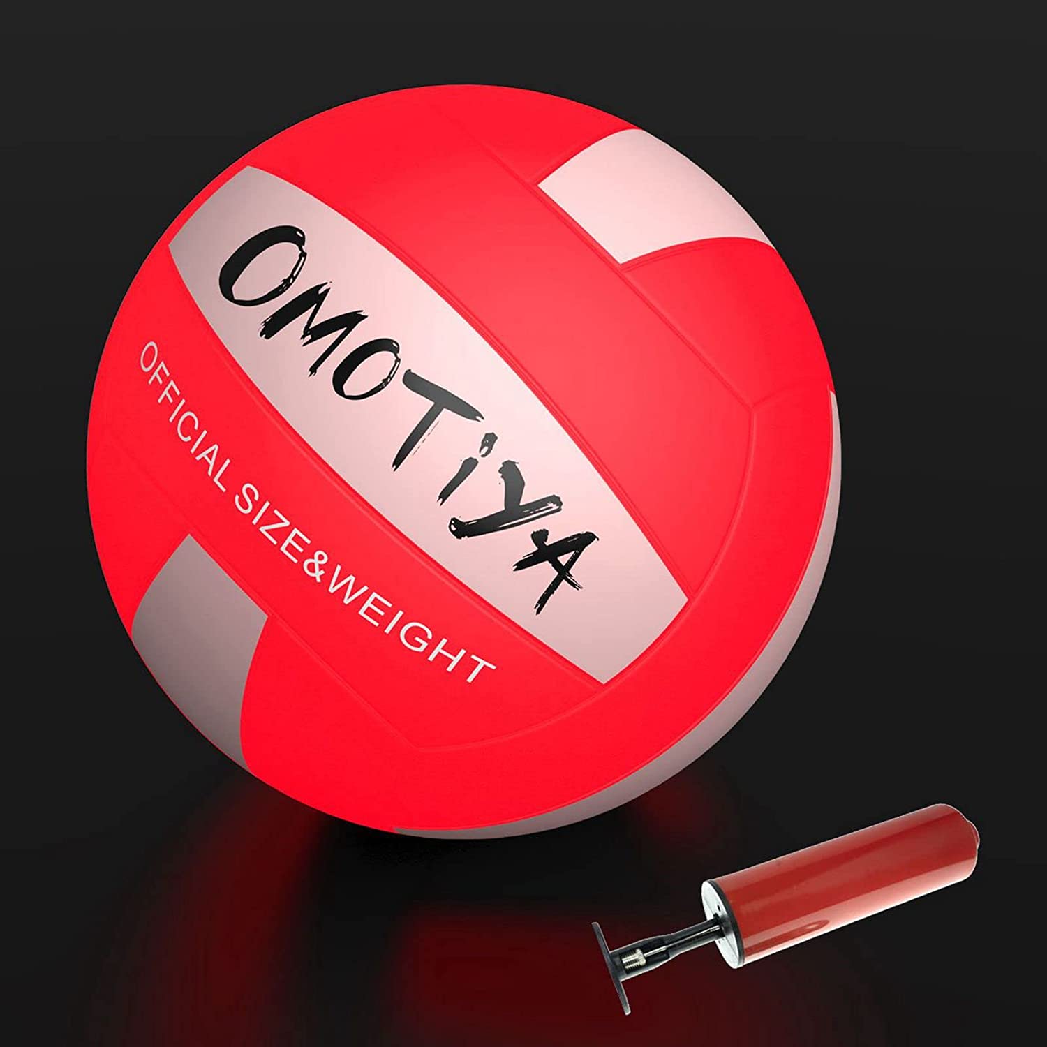 OMOTIYA LED Light Up Volleyball Set with Yellow Volleyball Net Orang Omotiya