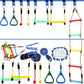 OMOTIYA Ninja Obstacle Course for Kids Backyard, 50FT Double Weatherproof Slacklines Design and 8 Accessories