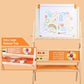 OMOTIYA Easel for Kids and Children, Wooden Kids Art Easel with Paper Roll, Magnetic Board, Whiteboard, Chalkboard - Orange
