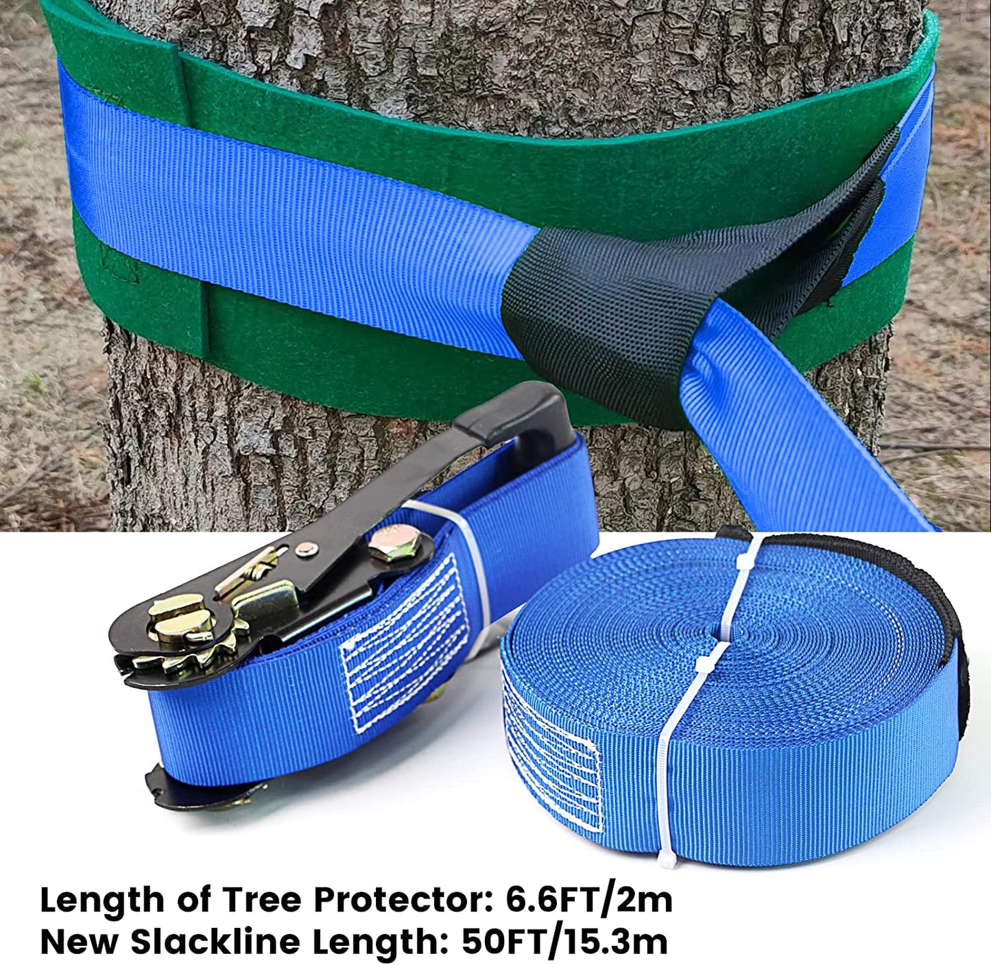 OMOTIYA Ninja Obstacle Course for Kids Backyard, 50FT Double Weatherproof Slacklines Design and 10 Accessories