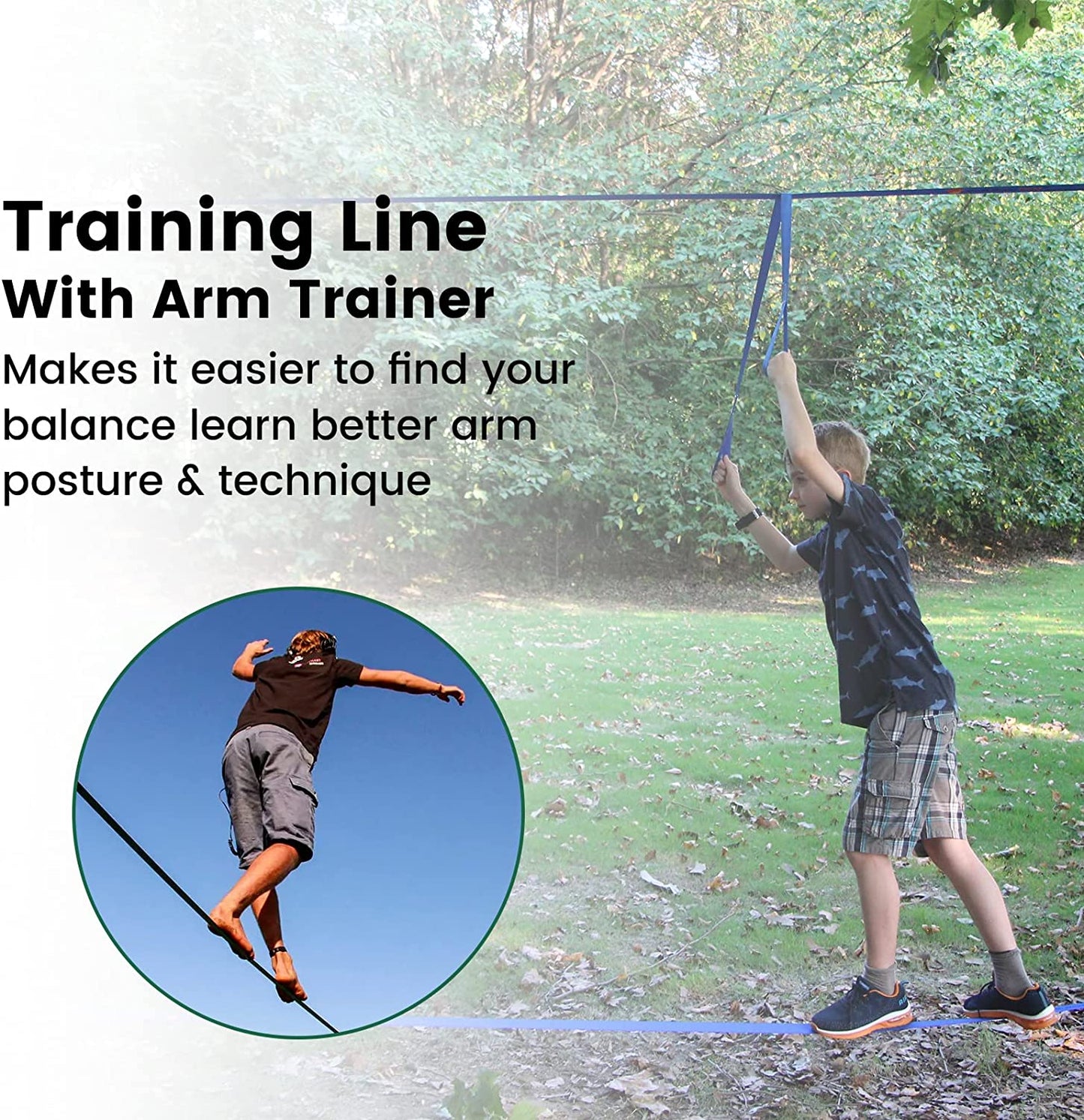 OMOTIYA Ninja Obstacle Course for Kids Backyard, 50FT Double Weatherproof Slacklines Design and 10 Accessories