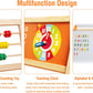 OMOTIYA Easel for Kids and Children, Wooden Kids Art Easel with Paper Roll, Magnetic Board, Whiteboard, Chalkboard - Orange